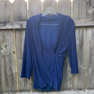 Iman blue wrap top sz. L